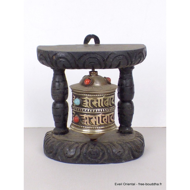 Moulin à prières tibétain mantras pierres 10 cm Objets rituels bouddhistes mou102