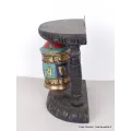 Moulin à prières tibétain bois pierres 14 cm - Moulins à Prières tibétains