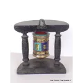 Moulin à prières tibétain bois pierres 14 cm - Moulins à Prières tibétains