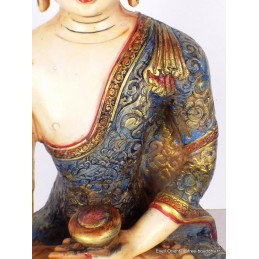 Grande statuette Bouddha peinte à la main Objets rituels bouddhistes GBUDDHA2