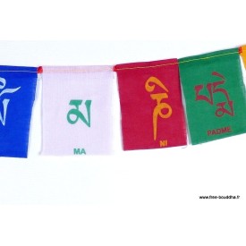10 Drapeaux de prières OM MANI PEDME HUM 10 X 7 CM Drapeaux tibétains OM5