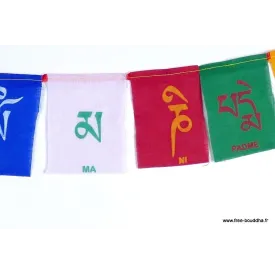 10 Drapeaux de prières bouddhistes Om mani 10 X 7 CM - Drapeaux tibétains
