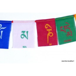 10 Drapeaux de prières OM MANI PEDME HUM 10 X 7 CM Drapeaux tibétains OM5