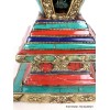 Stupa laiton pierres pour autel bouddhiste 21 cm Statuettes Bouddhistes ref 3755