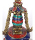Stupa laiton pierres pour autel bouddhiste 21 cm Statuettes Bouddhistes ref 3755