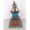 Stupa laiton pierres pour autel bouddhiste 21 cm Statuettes Bouddhistes ref 3755