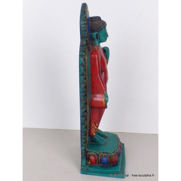 Statue Bouddha debout en marche Statuettes Bouddhistes STABD1