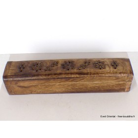 Porte encens boîte en bois Encens tibétains, accessoires PEBB1