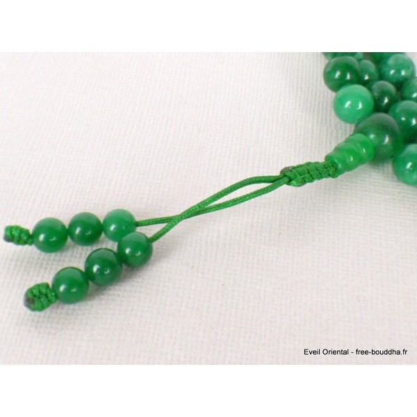 Mala de prières bouddhiste en JADE vert Mala tibétain 108 perles MADP55