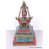 Stupa tibétain laiton pierres pour autel bouddhiste 22 cm Statuettes Bouddhistes ref 3755.1