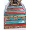 Stupa tibétain laiton pierres pour autel bouddhiste 22 cm Statuettes Bouddhistes ref 3755.1