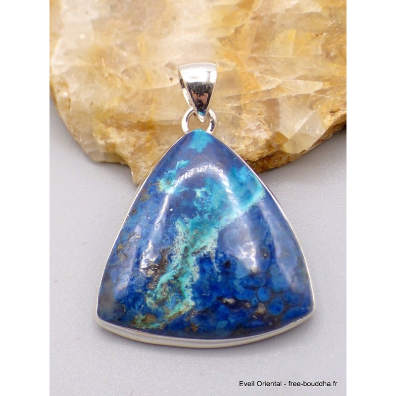 Pendentif en Shattuckite naturelle triangulaire Bijoux en Shattuckite PU7.4