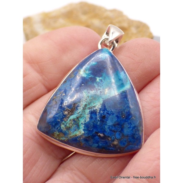 Pendentif en Shattuckite naturelle triangulaire Pendentifs pierres naturelles PU7.4