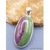 Pendentif en Rubis sur Zoïzite forme ovale Pendentifs pierres naturelles PU8.2