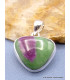 Petit pendentif Rubis sur Zoïzite triangulaire Pendentifs pierres naturelles PU8.3