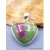 Petit pendentif Rubis sur Zoïzite triangulaire Pendentifs pierres naturelles PU8.3