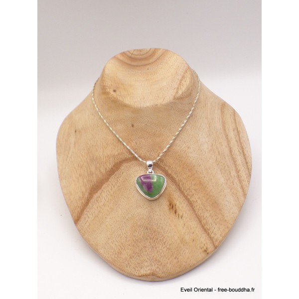 Petit pendentif Rubis sur Zoïzite triangulaire Pendentifs pierres naturelles PU8.3