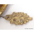 Statuette bouddhiste Stupa tibétain Feuilles en laiton et pierres - Statuettes bouddhistes tibétaines artisanales