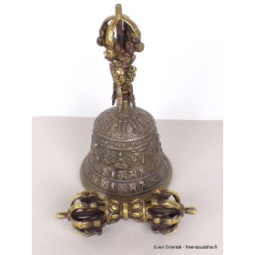 Cloche dorjé de cérémonie en bronze 19 cm Cloches et dorjé tibétains CDHG2