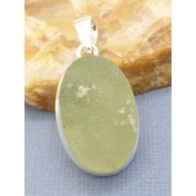 Pendentif Préhnite brute forme ovale Pendentifs pierres naturelles PU64