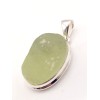 Pendentif Préhnite brute forme ovale Pendentifs pierres naturelles PU64