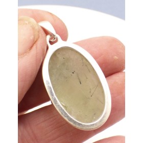 Pendentif en Préhnite brute forme ovale Bijoux en Préhnite PU64.1
