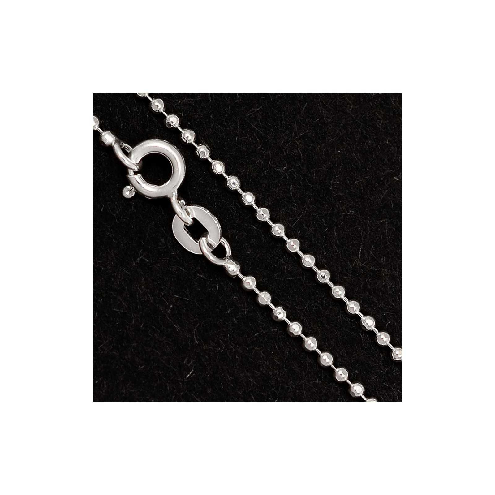 Collier Chaîne Boules Argent 925 Massif - 1 Mm, 41 Cm - Neuf Avec étiquettes - Sans Nickel