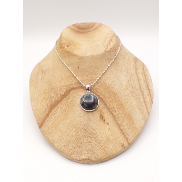 Pendentif rond en Vivianite bleue jaune Pendentifs pierres naturelles PU71.1