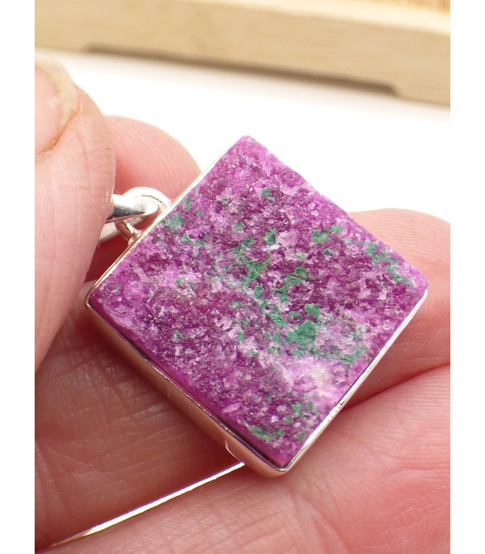 Pendentif en Oxyde de Cobalt brut rectangulaire Pendentifs pierres naturelles PU72.1