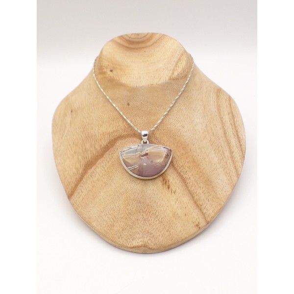 Pendentif Jaspe Sonora dendritique rose bleu Bijoux en Jaspe PU78