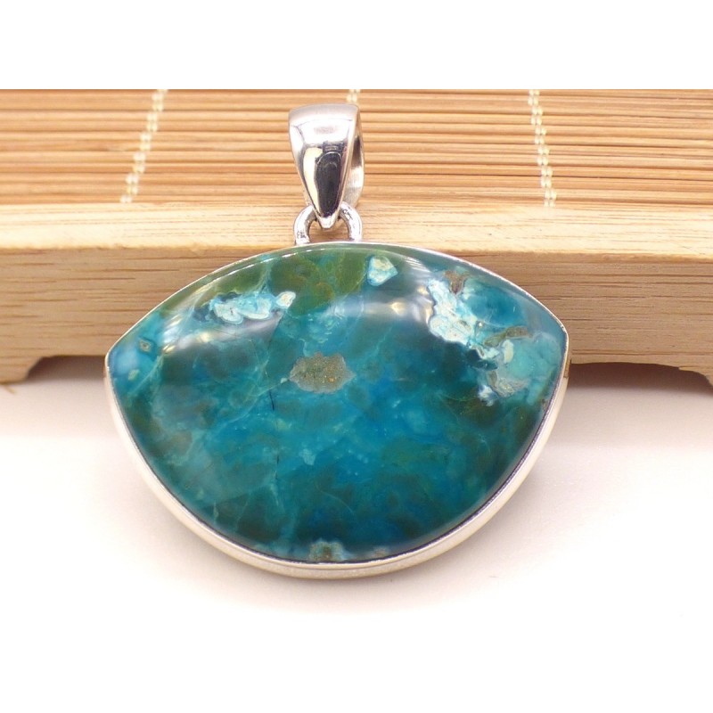 Pendentif Shattuckite semi-oval Bijoux en Shattuckite PU83.3