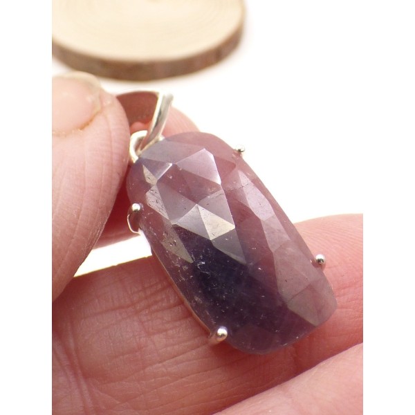 Pendentif Saphir africain mixte facetté allongé Pendentifs pierres naturelles PU85.1