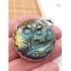 Gros pendentif Labradorite sculptée fleur Bijoux en Labradorite PU88