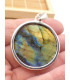 Gros pendentif Labradorite sculptée fleur Bijoux en Labradorite PU88