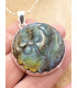 Gros pendentif Labradorite sculptée fleur Bijoux en Labradorite PU88