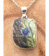 Pendentif Labradorite sculptée fleur Bijoux en Labradorite PU88.1