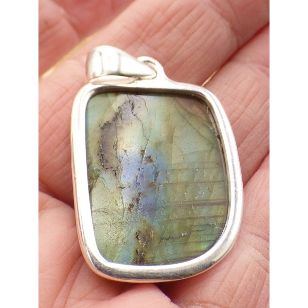 Pendentif Labradorite sculptée fleur Bijoux en Labradorite PU88.1