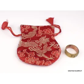 Petite pochette tibétaine en brocade 14 x 11 cm - Pochettes tibétaines pour malas et bijoux