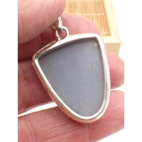 Pendentif Angelite bleue anhydrite semi-oval Pendentifs pierres naturelles PU94