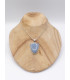 Pendentif Angelite bleue anhydrite semi-oval Pendentifs pierres naturelles PU94