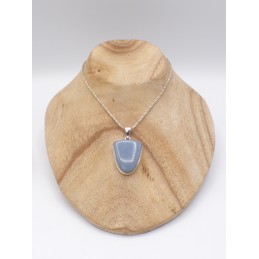 Pendentif Angelite bleue anhydrite semi-oval Pendentifs pierres naturelles PU94