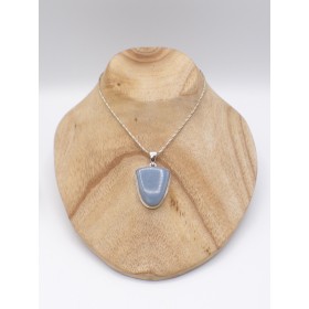 Pendentif Angelite bleue anhydrite semi-oval Pendentifs pierres naturelles PU94