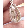 Pendentif Epidote sur Quartz forme goutte Pendentifs pierres naturelles PU96