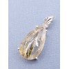 Pendentif Epidote sur Quartz forme goutte Pendentifs pierres naturelles PU96
