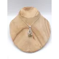 Pendentif Epidote sur Quartz forme goutte - Pendentifs pierres naturelles