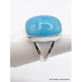 Bague Smithsonite rectangulaire taille 59 - Bijoux en Smithsonite