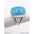 Bague Smithsonite rectangulaire taille 59 - Bijoux en Smithsonite