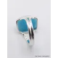 Bague Smithsonite rectangulaire taille 59 - Bijoux en Smithsonite