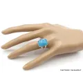 Bague Smithsonite rectangulaire taille 59 - Bijoux en Smithsonite