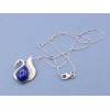 Collier Cygne en Lapis lazuli Colliers pierres naturelles fines PU105
